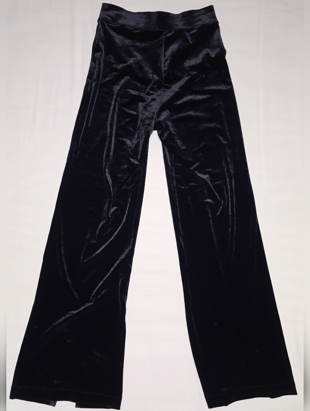 SPANX Black Velvet Wide-Leg Ponte Pants with Front Slits - Picture 6 of 11